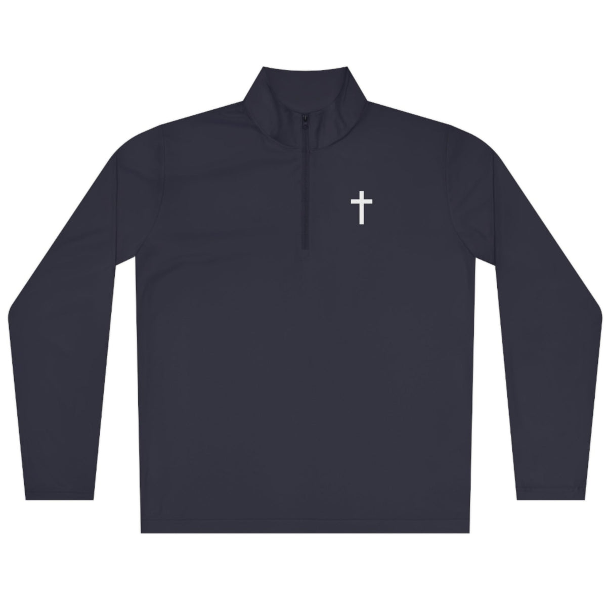 The Cross Quarter-Zip Pullover has a small cross on the front chest pocket. A perfect and simple way to wear your faith on the golf course, trails, boat and more! Cataldo Creations. Christian Apparel. Faith Based Apparel.