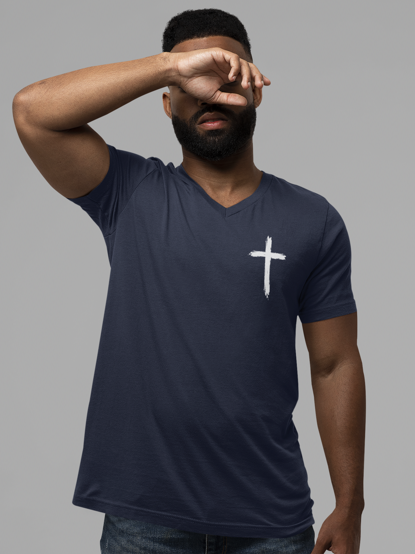The 'Be Bold As A Lion' v-neck tee. The lion face pops with its gorgeous, lifelike markings throughout. In a big bold font, a reminder of God's word in Proverbs 28:1 from the Bible, to "Be Bold As A Lion". With a small cross on the front chest and available in different colors (and styles!) this t-shirt is one you will feel fearless wearing! Cataldo Creations Christian clothing. Faith Based apparel