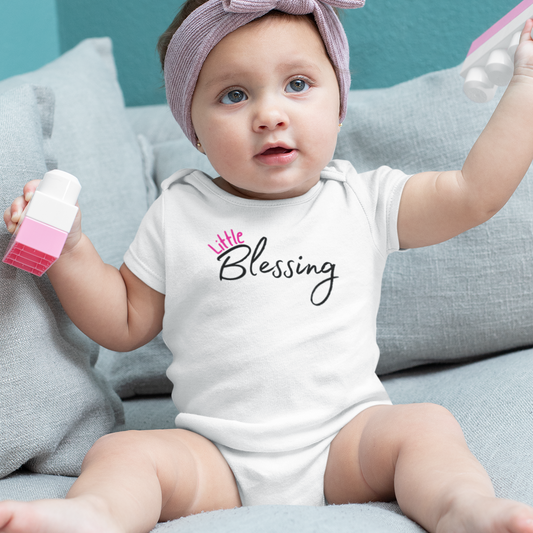 Little Blessing Baby Girl Bodysuit | Christian Infant Onesie | Faith-Based Baby Girl Outfit