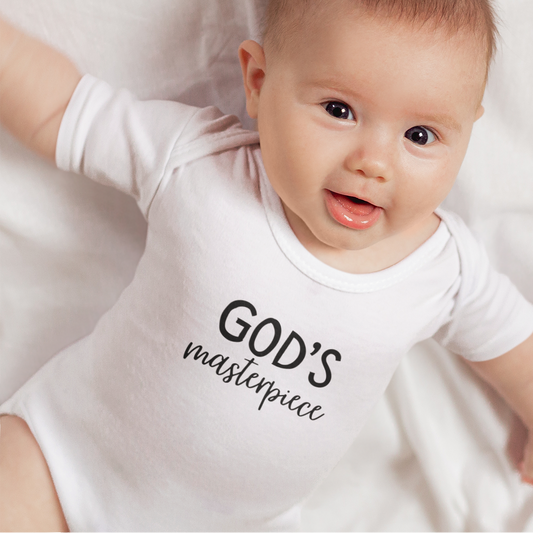 God's Masterpiece Baby Onesie | Christian Infant Bodysuit | Faith-Based Baby Gift