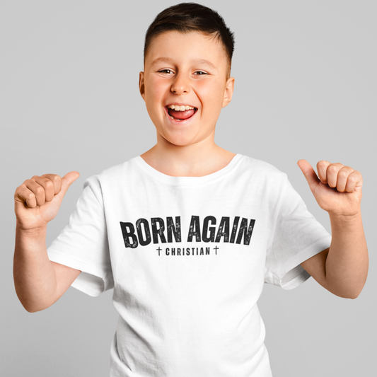 Born Again Christian Youth Tee | Faith-Based Shirt for Kids | Inspirational Apparel