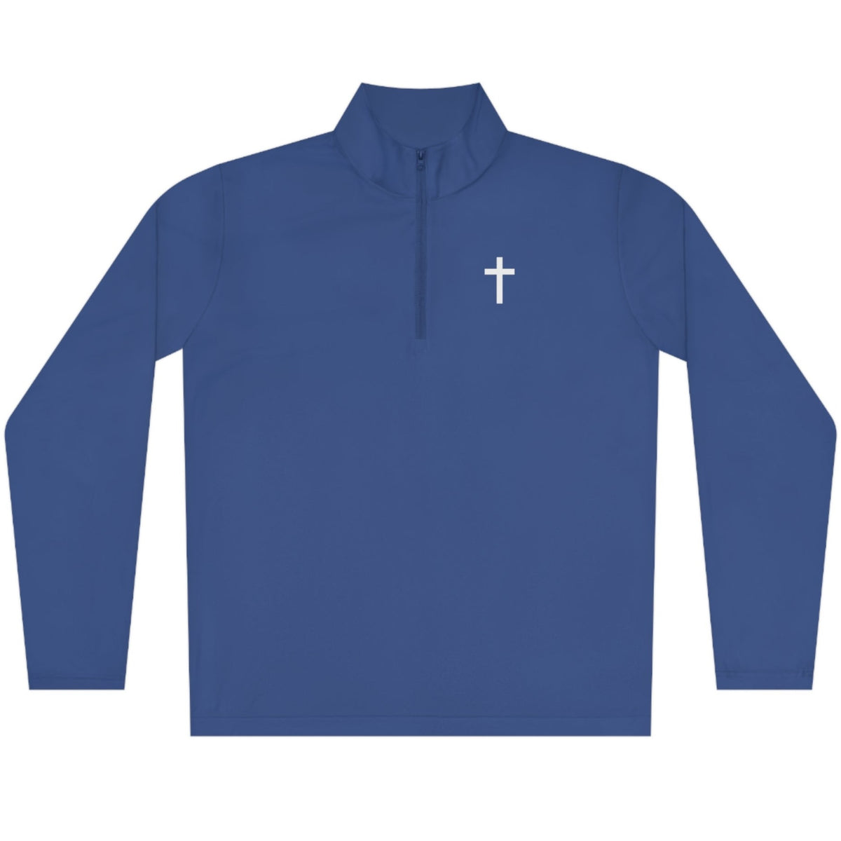 The Cross Quarter-Zip Pullover has a small cross on the front chest pocket. A perfect and simple way to wear your faith on the golf course, trails, boat and more! Cataldo Creations. Christian Apparel. Faith Based Apparel.