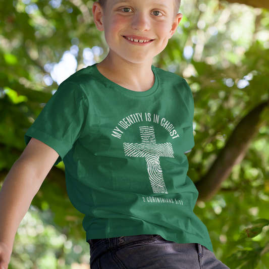 My Identity Is In Christ Faith-Inspired Youth Tee, Spiritual T-Shirt, Christian Youth Apparel, Bible Verse Tee