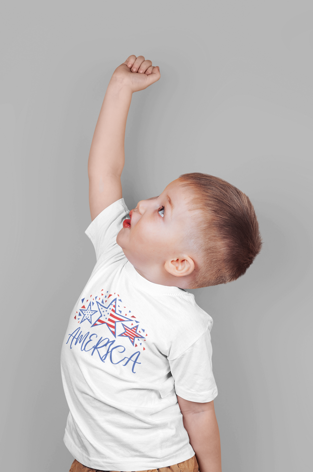 America Patriotic toddler t-shirt. Red, white and blue stars toddler tee.