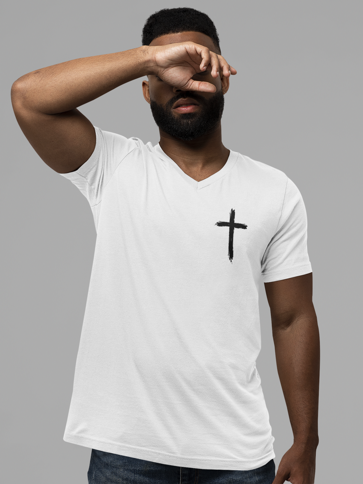 The 'Be Bold As A Lion' v-neck tee. The lion face pops with its gorgeous, lifelike markings throughout. In a big bold font, a reminder of God's word in Proverbs 28:1 from the Bible, to "Be Bold As A Lion". With a small cross on the front chest and available in different colors (and styles!) this t-shirt is one you will feel fearless wearing! Cataldo Creations Christian clothing. Faith Based apparel