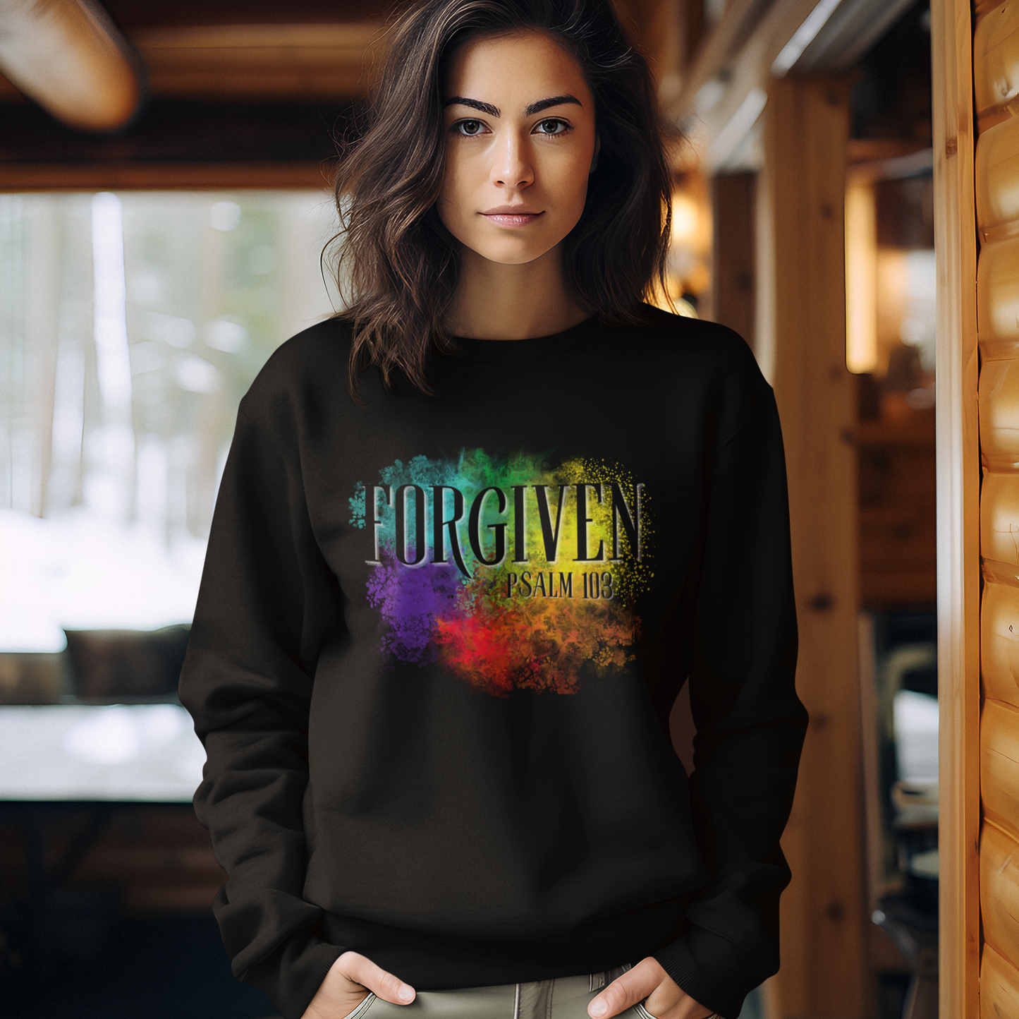 Experience the ultimate comfort and style with our Forgiven Christian Crewneck Super Soft Sweatshirt. This Psalm 103 inspired sweatshirt will not only keep you warm, but also add a splash of color to your wardrobe. Embrace forgiveness and show your faith with this must-have piece.