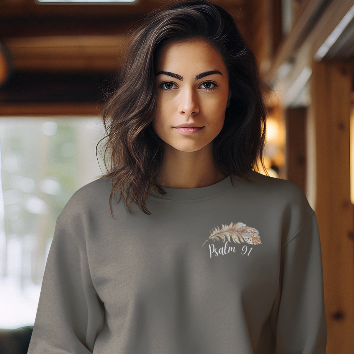 Psalm 91 Crewneck Sweatshirt For Women