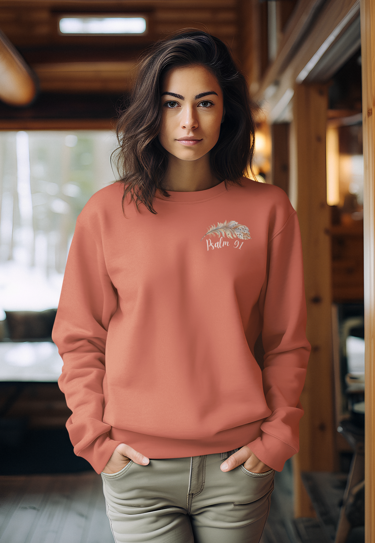 Psalm 91 Crewneck Sweatshirt For Women