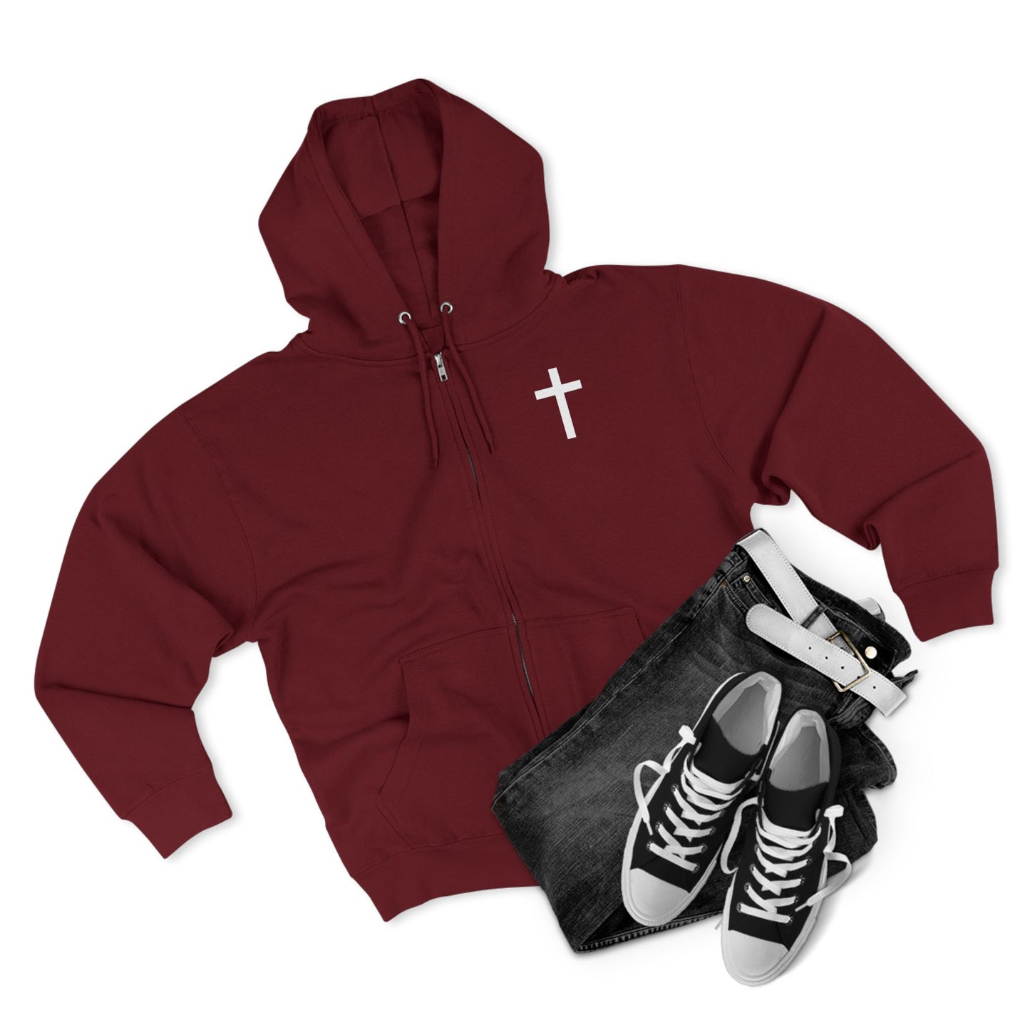 Jesus The Way The Truth The Life Christian Zip-Up Hoodie, Faith Apparel, Gift for Believers, Cozy Church Wear