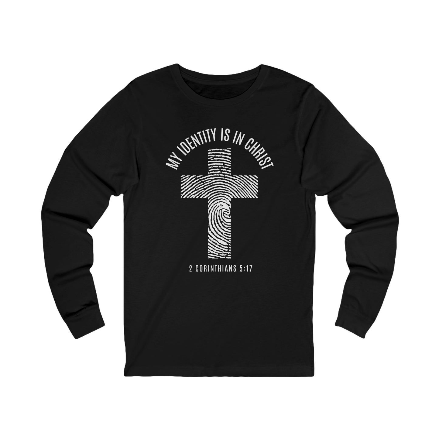 Unisex Long Sleeve Faith Tee - My Identity is in Christ, Christian Apparel, Inspirational Gift, Biblical Message, Religious Shirt
