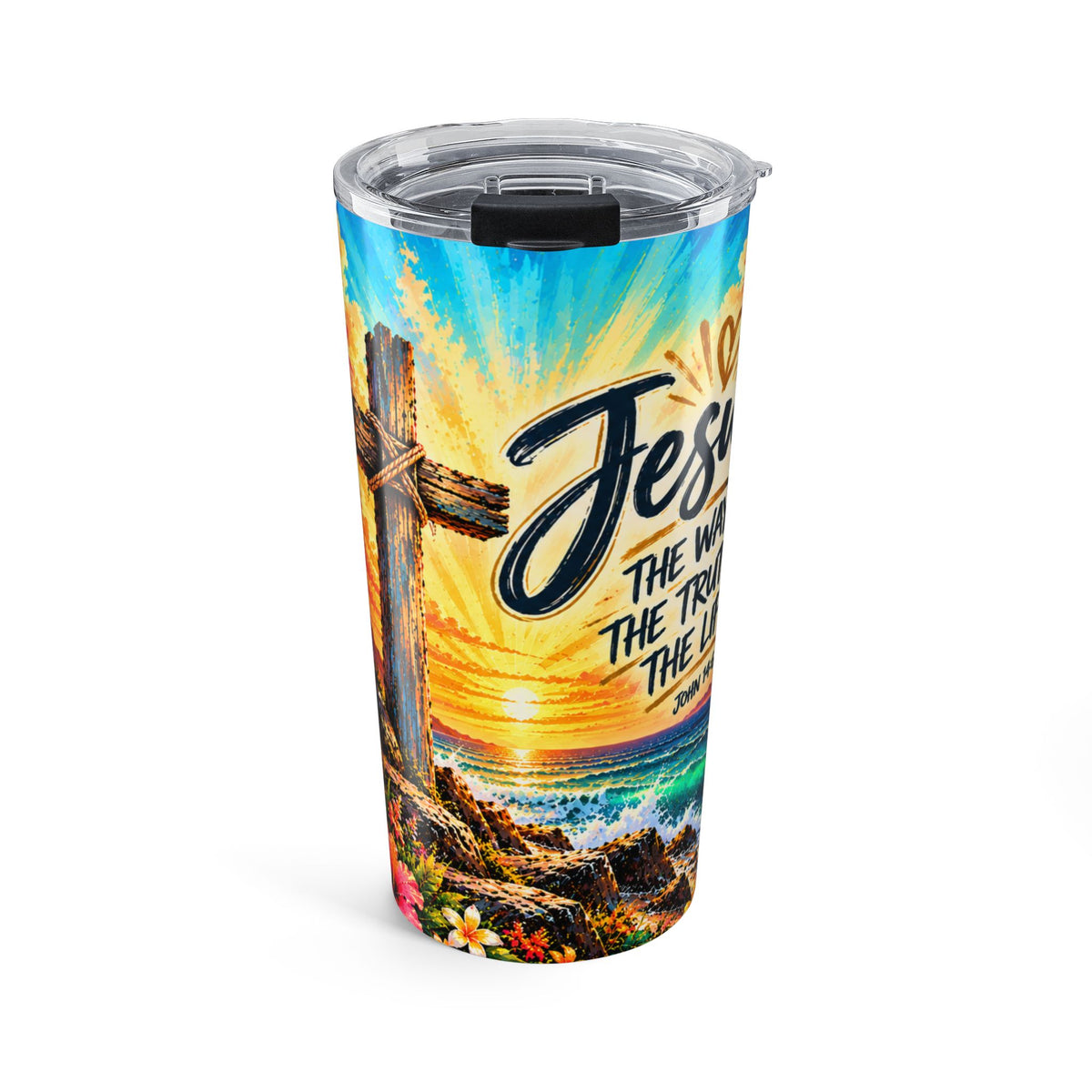 Jesus The Way, The Truth & The Life 20oz Stainless Steel Tumbler | John 14:6 Christian Travel Cup