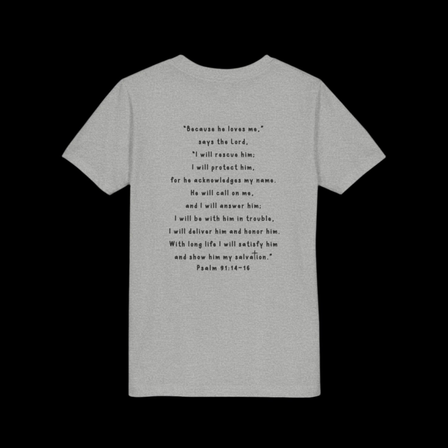 Kids Psalm 91 Bible Verse Youth Short Sleeve Tee