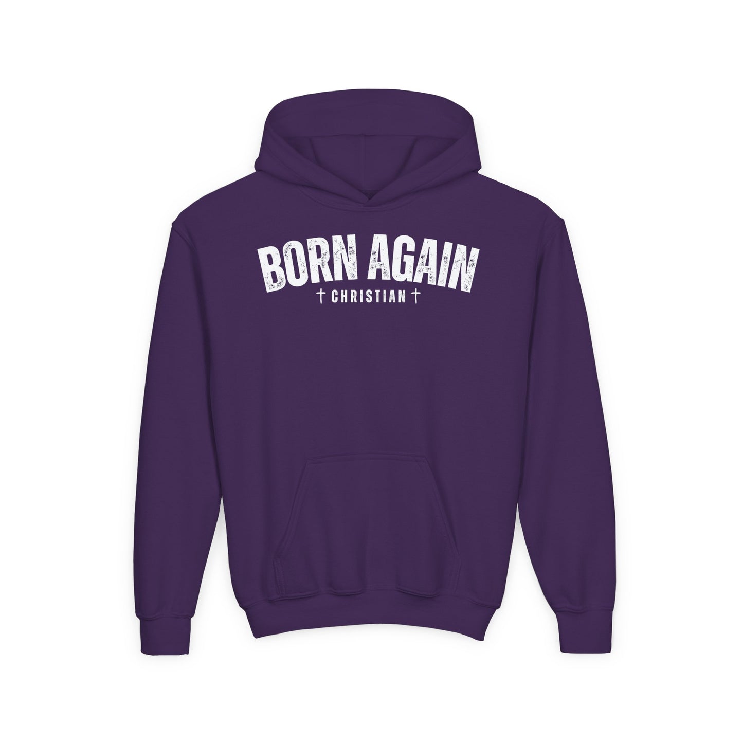 Born Again Christian Youth Hoodie, Christian Sweatshirt, Religion Apparel, Faith-Based Gift, Church Youth Group Clothing