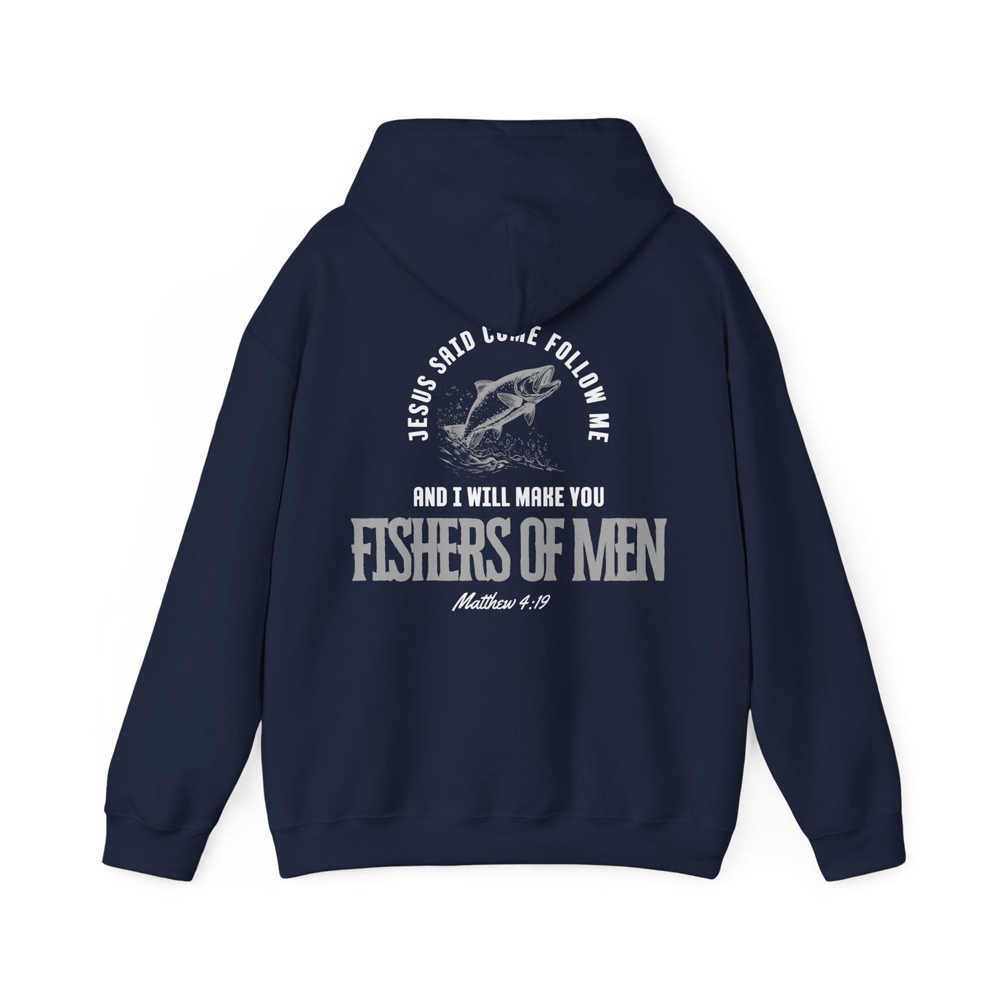 Fishers Of Men Scripture Hooded Sweatshirt, Heavyweight Jesus Inspired Bible Verse Hoodie
