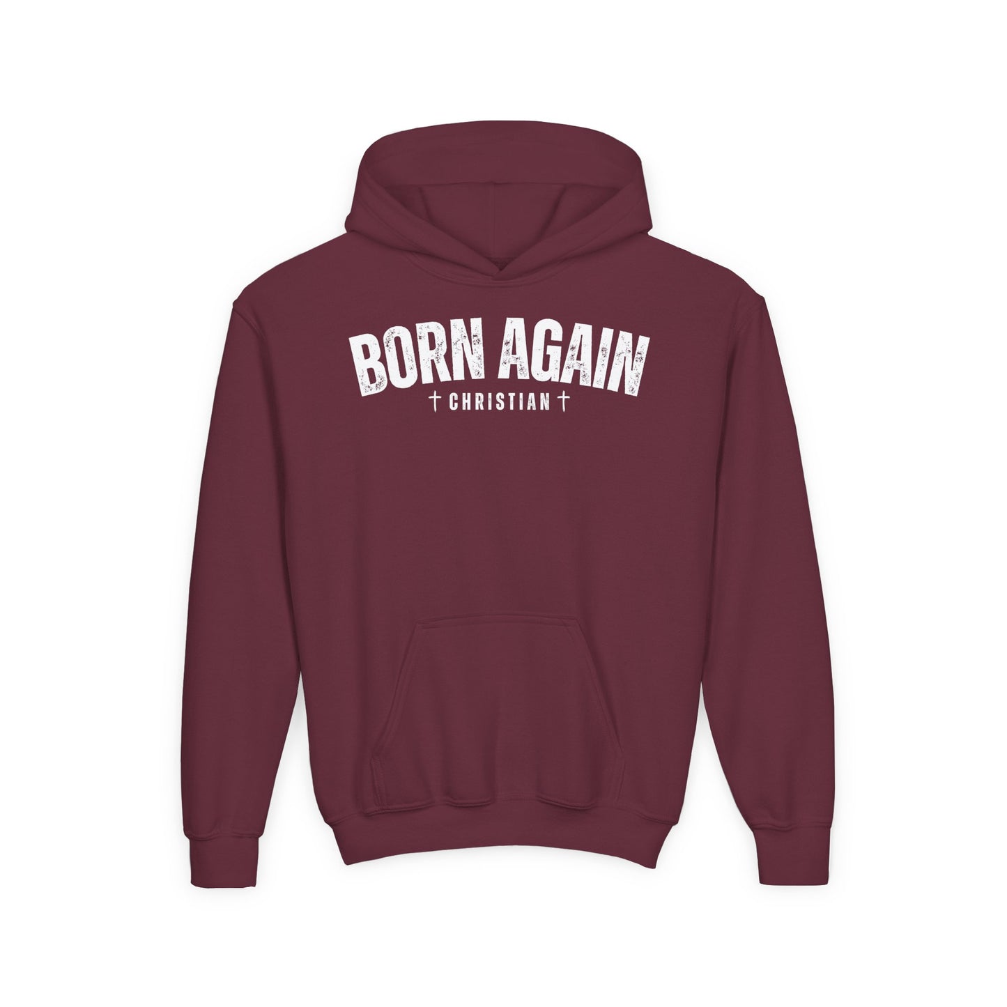 Born Again Christian Youth Hoodie, Christian Sweatshirt, Religion Apparel, Faith-Based Gift, Church Youth Group Clothing