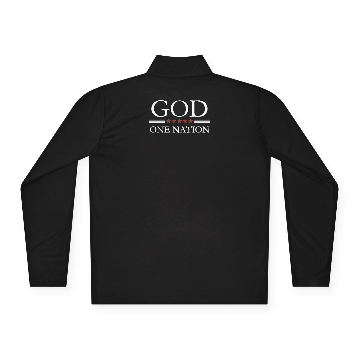 1776 One Nation Under God Patriotic Quarter-Zip. Fast Drying And Lightweight Athletic Pullover