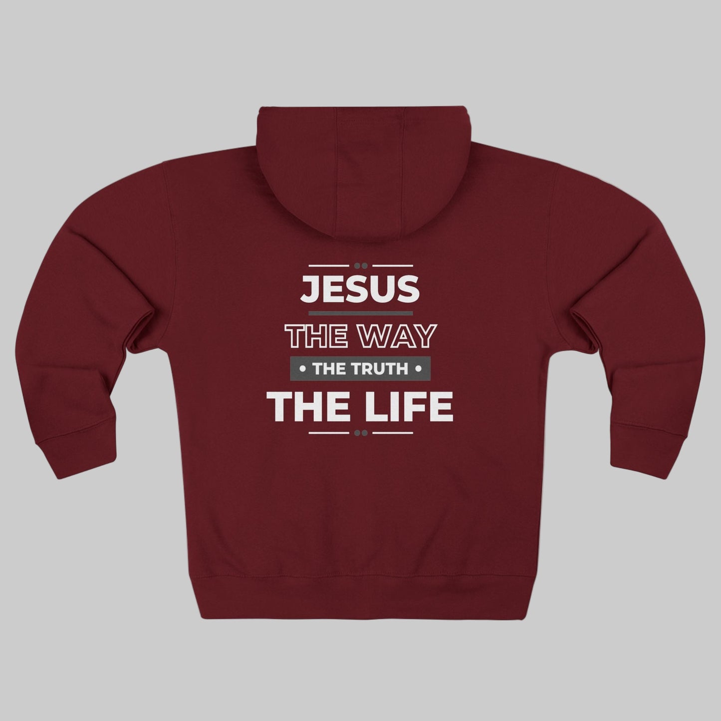 Jesus The Way The Truth The Life Christian Zip-Up Hoodie, Faith Apparel, Gift for Believers, Cozy Church Wear