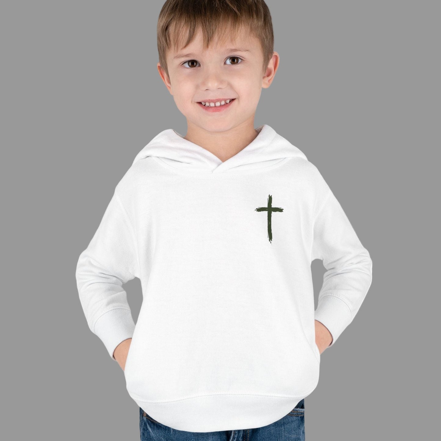 Toddler Christian Fleece Hoodie - Jesus Fisherman Design, Cute Kids Sweatshirt, Religious Baby Gift, Faith Hoodie