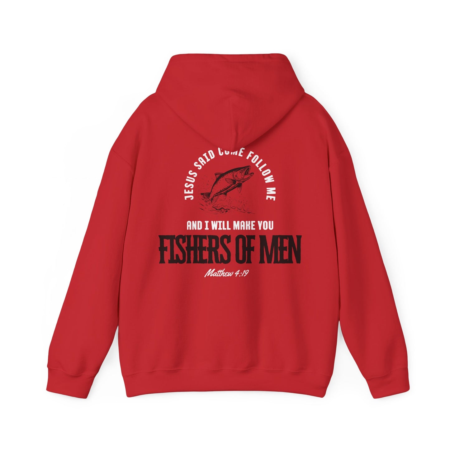 Fishers Of Men Scripture Hooded Sweatshirt, Heavyweight Jesus Inspired Bible Verse Hoodie