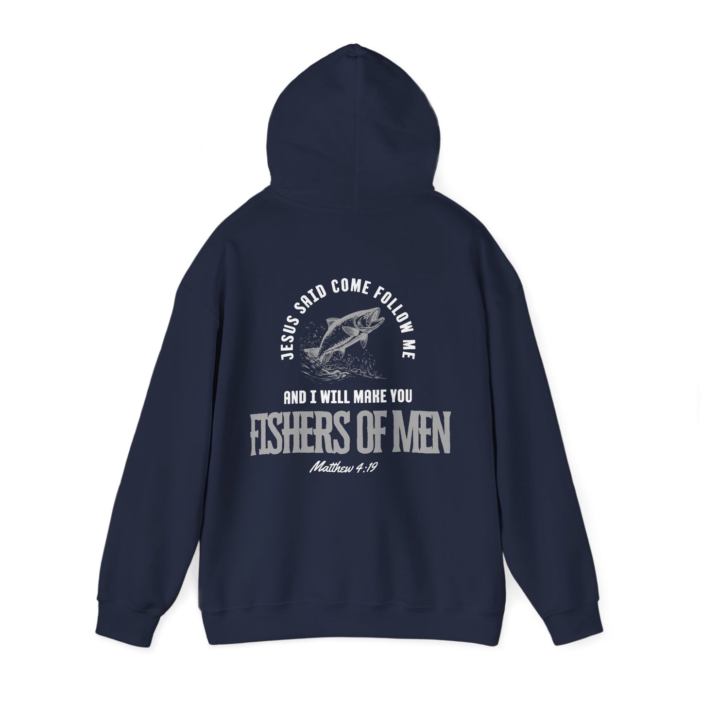 Fishers Of Men Scripture Hooded Sweatshirt, Heavyweight Jesus Inspired Bible Verse Hoodie