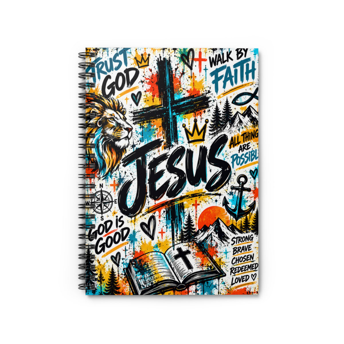 Jesus Walk by Faith Christian Spiral Notebook | Colorful Faith Journal – 6" x 8"