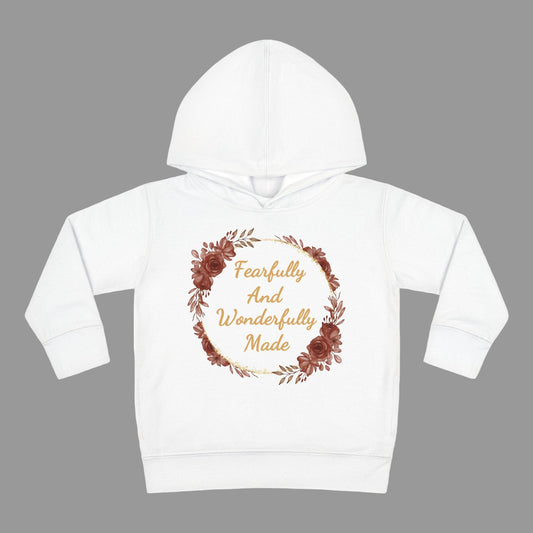 Toddler Fearfully And Wonderfully Made Hoodie, Toddler Bible Verse Hoodie, Christian Hooded SweatShirt For Toddler Girls