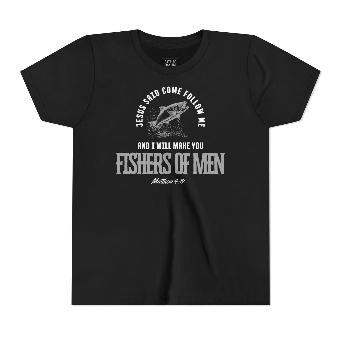 Fishers Of Men Youth Short Sleeve Scripture Tee - Inspirational Jesus Design