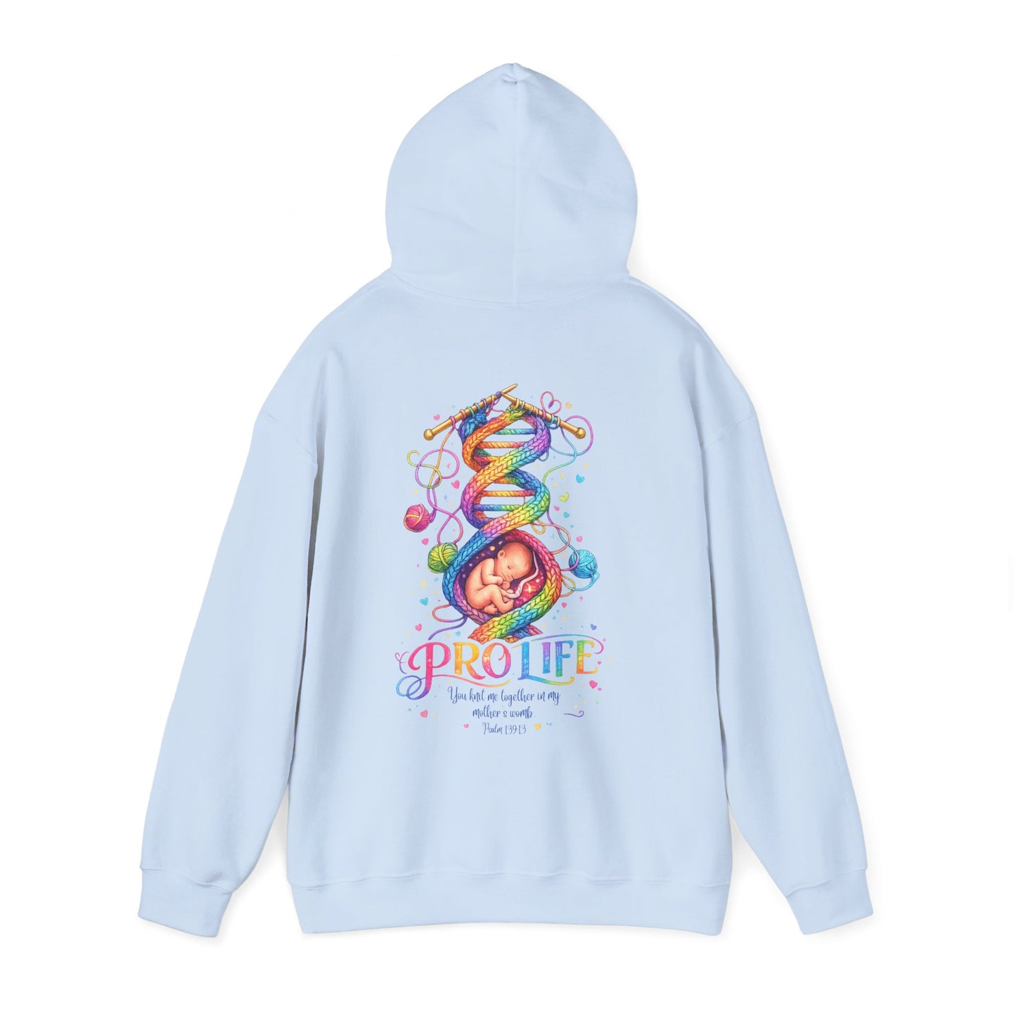 Pro-Life Christian Hoodie, Psalm 139 "You Knit Me Together" Heavy Blend Hooded Sweatshirt