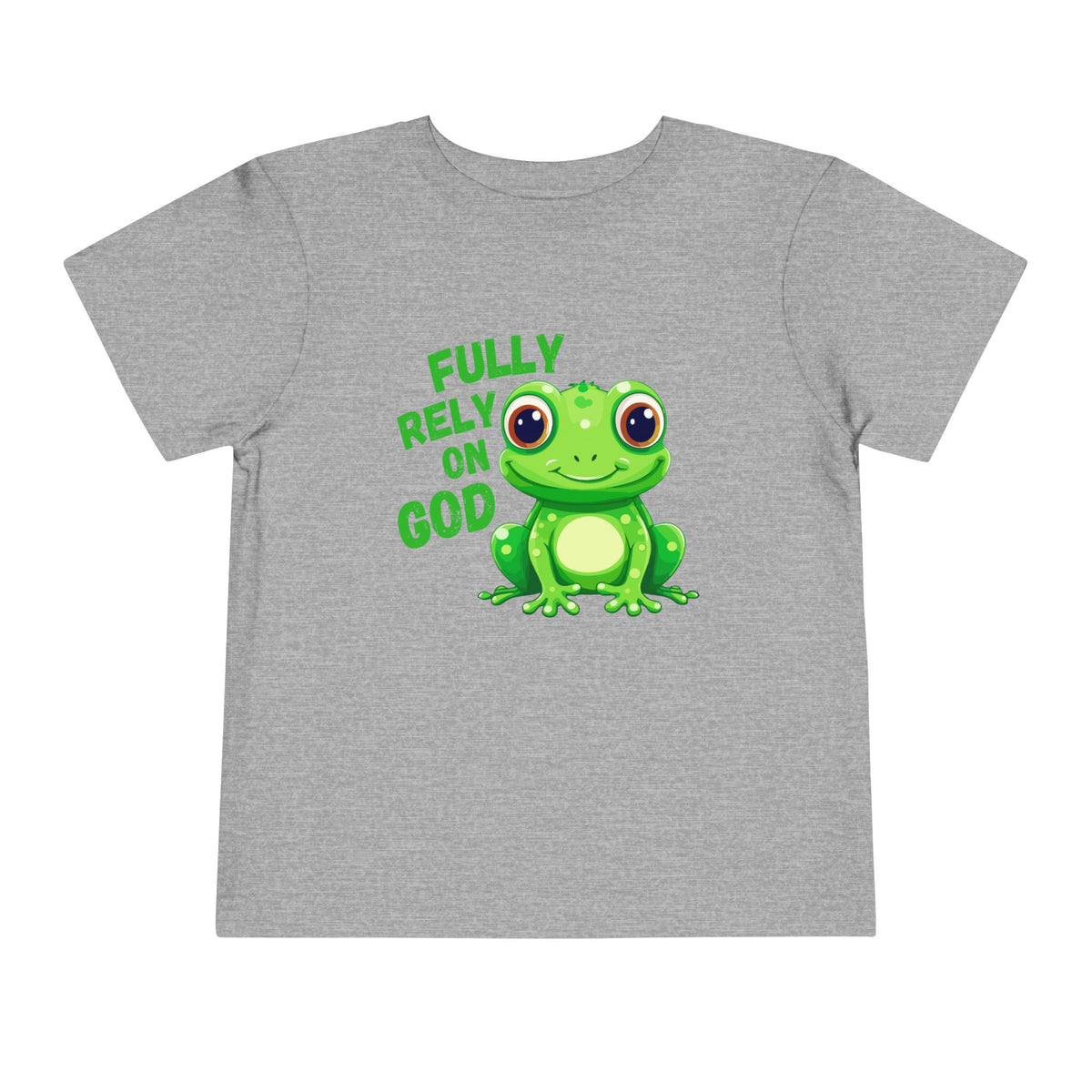 Full Rely On God Christian Toddler Tee, Frog Short Sleeve T-Shirt
