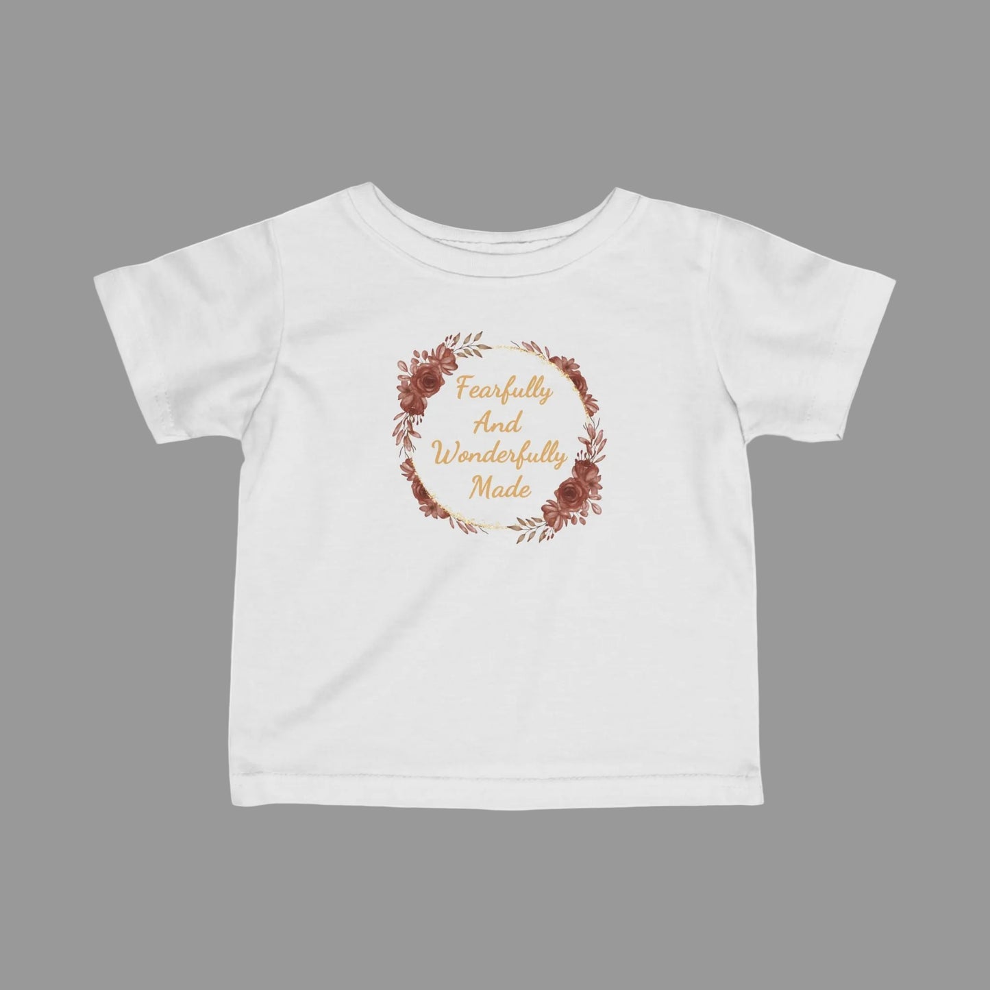 Fearfully and Wonderfully Made Infant Girl Christian T-Shirt | Psalm 139:14 Baby Girl Tee | Faith-Based Toddler Shirt | Christian Baby Gift