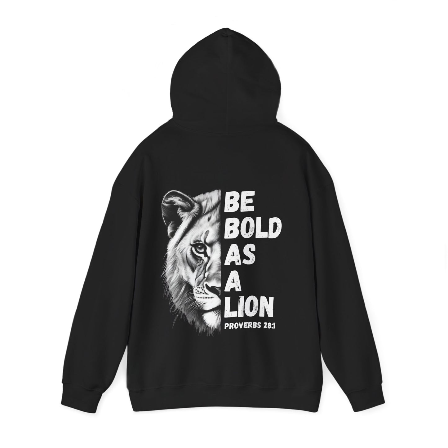 Be Bold As A Lion Christian Hoodie, Proverbs Bible Verse Hooded Sweatshirt, Lion Graphic Faith Based Sweatshirt