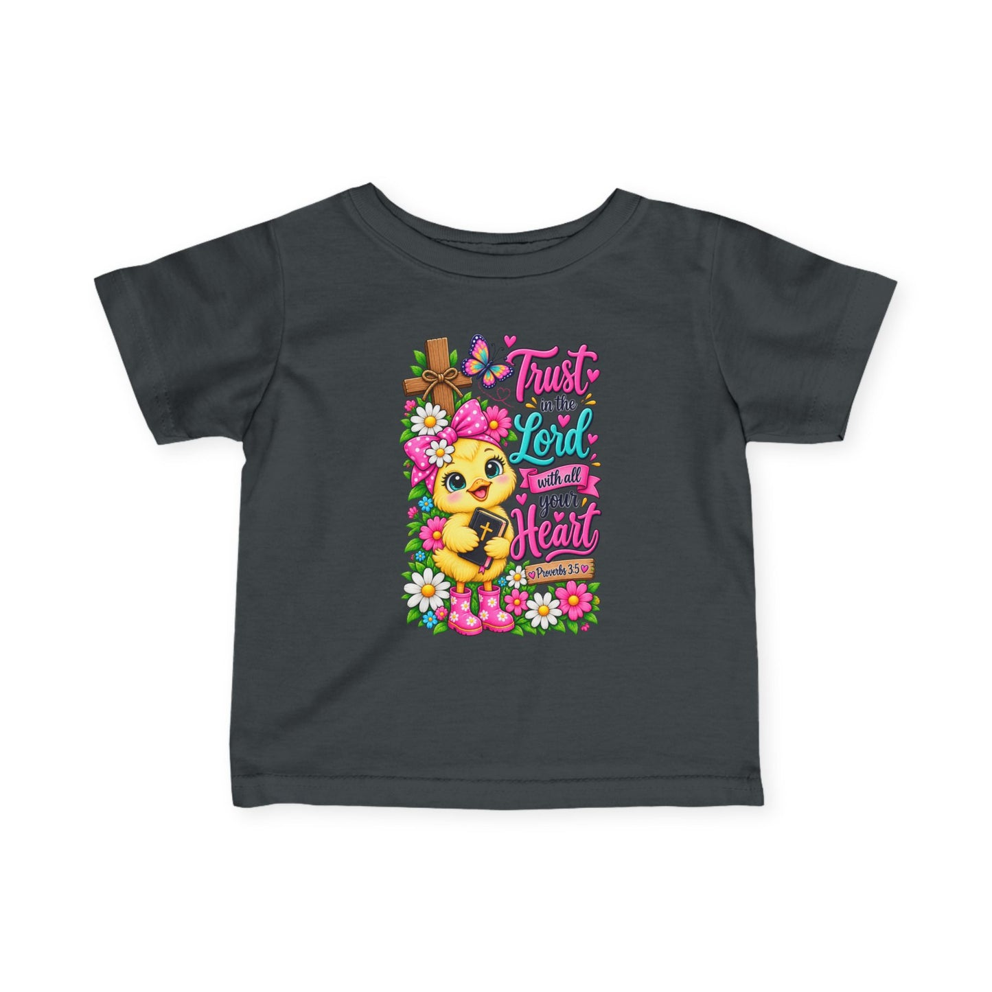 Trust in the Lord Infant Girl Christian Tee | Proverbs 3:5 Baby T-Shirt | Cute Faith-Based Baby Gift