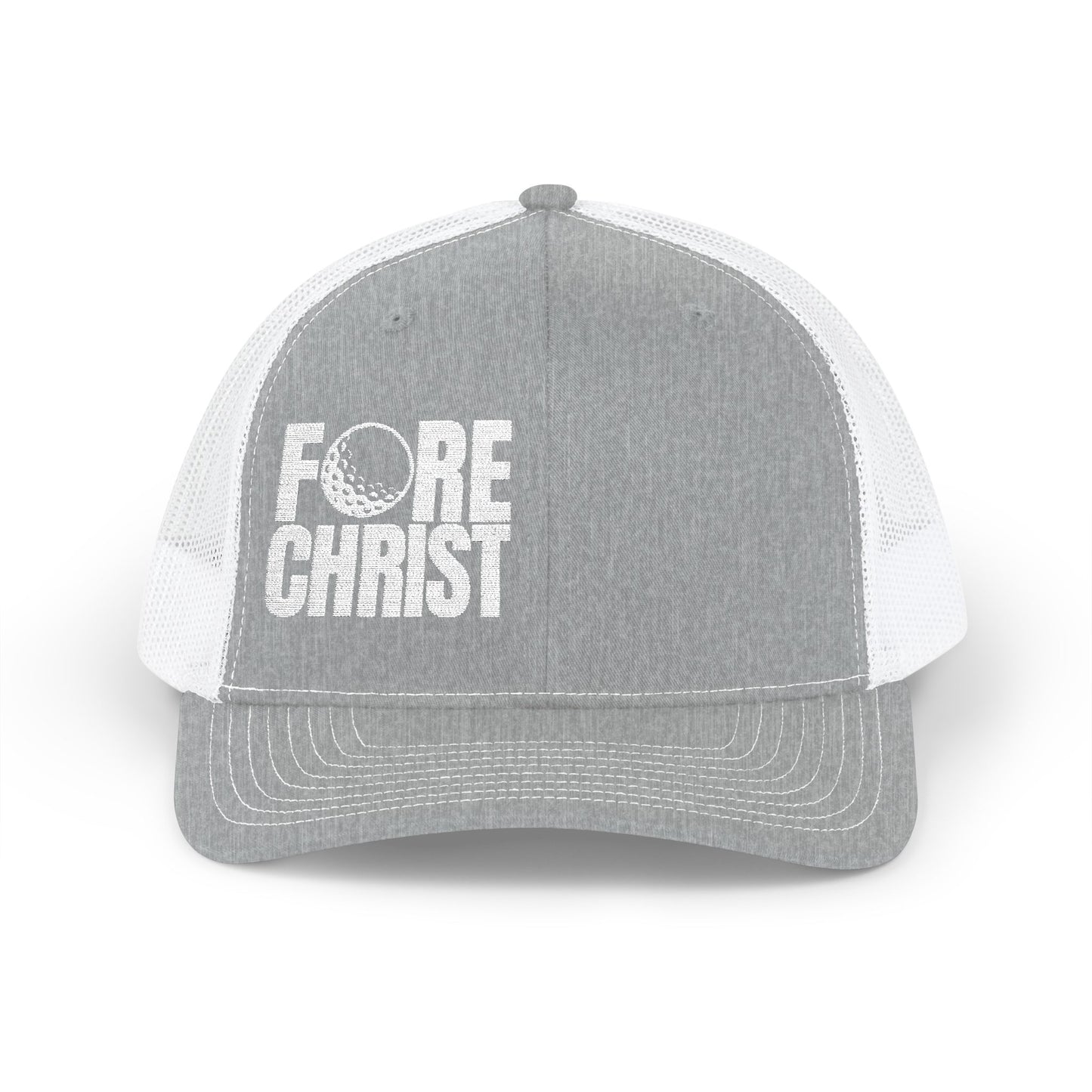 FORE CHRIST Snapback Trucker Cap - Stylish Golf Hat for Faith & Sport Enthusiasts