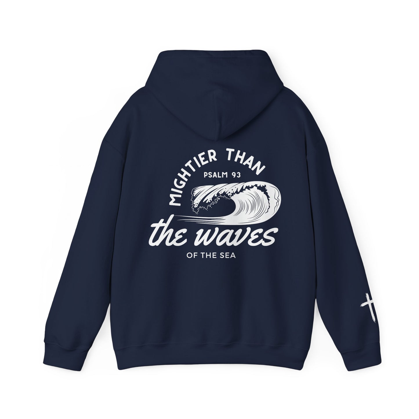 Faith-Inspired Psalm 93 Hooded Sweatshirt, 'Mightier Than The Waves Of The Sea' Cozy Hoodie, Christian Sweatshirt