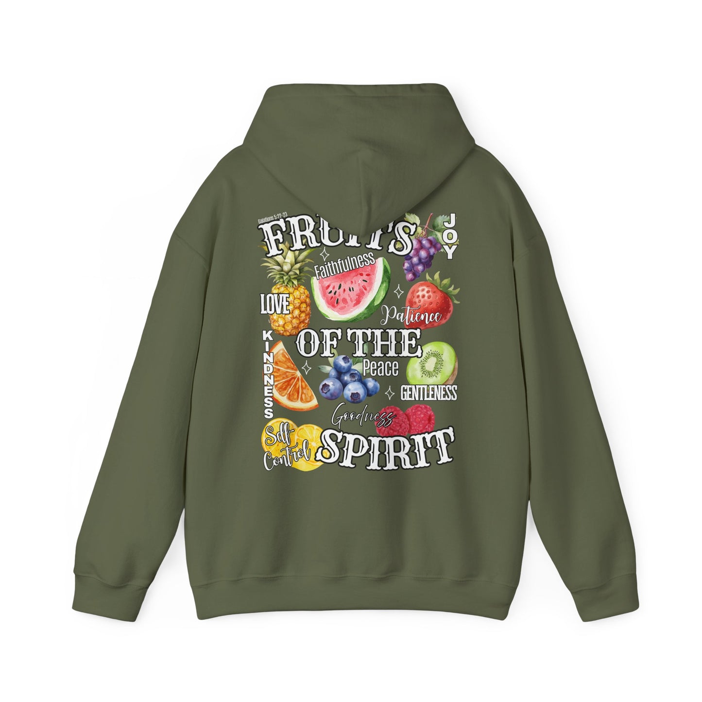 Fruits of the Spirit Hoodie — Watercolor Fruit Faith Sweatshirt