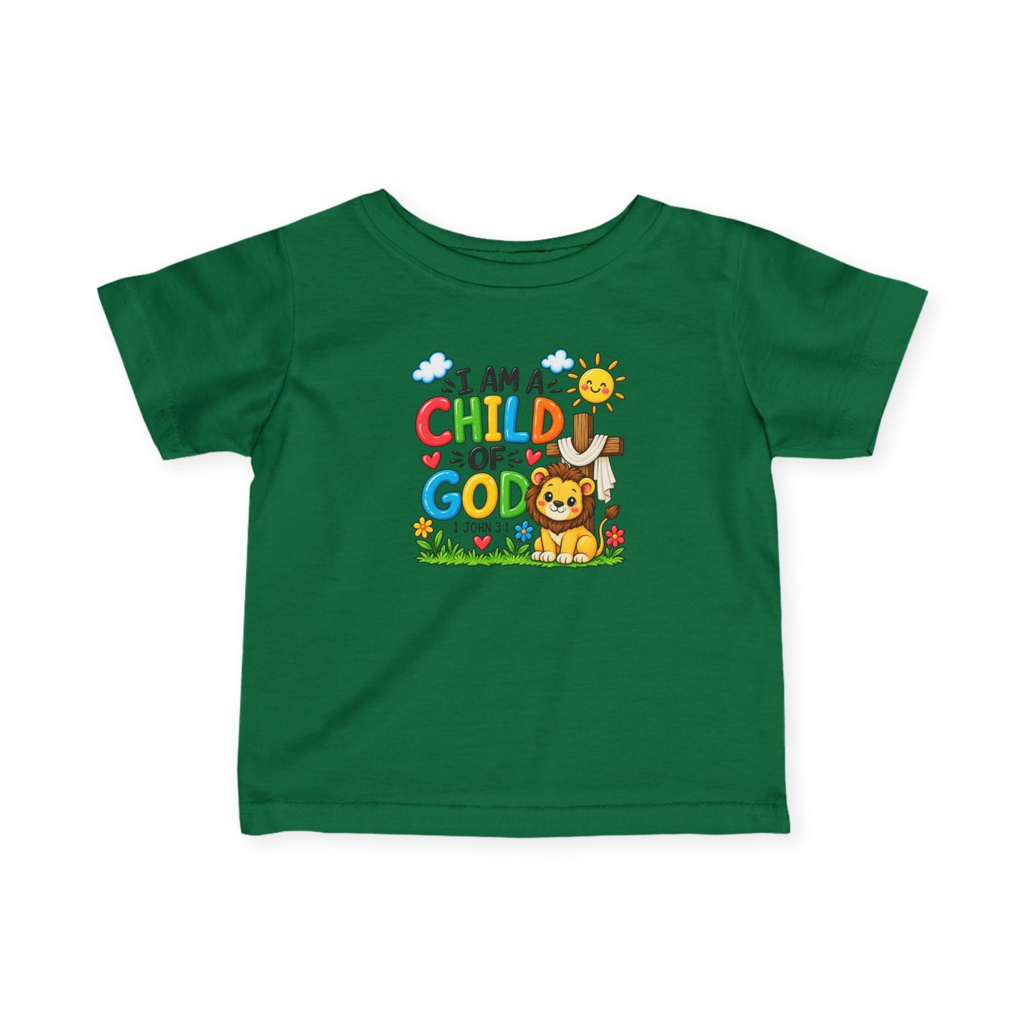 I Am A Child of God Infant Christian T-Shirt | 1 John 3:1 Bible Verse Baby Tee | Faith-Based Baby Top