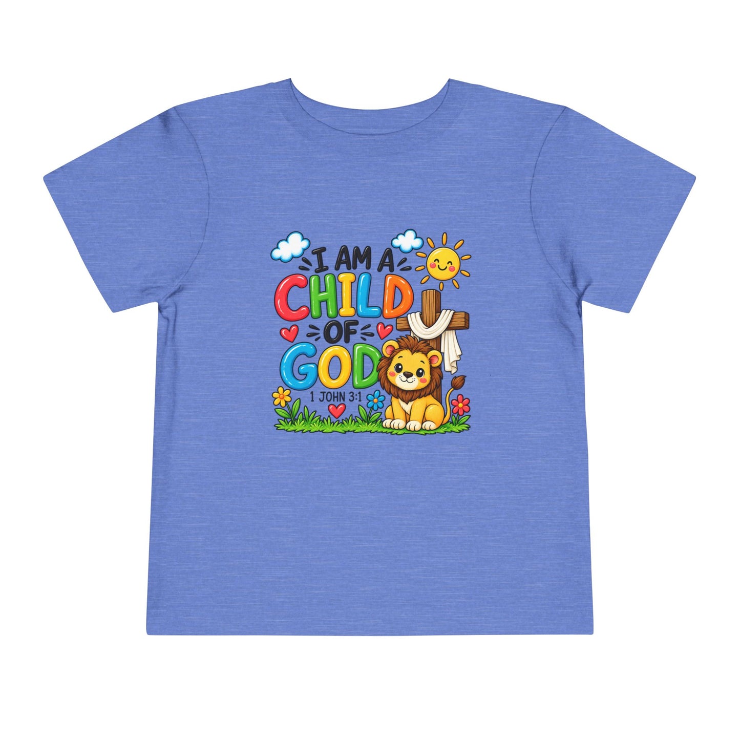 I Am a Child of God Toddler Christian T-Shirt | 1 John 3:1 Bible Verse Kids Tee | Faith-Based Toddler Shirt
