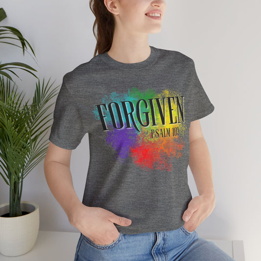 Forgiven Christian T-Shirt | Psalm 103 Bible Verse Faith Tee