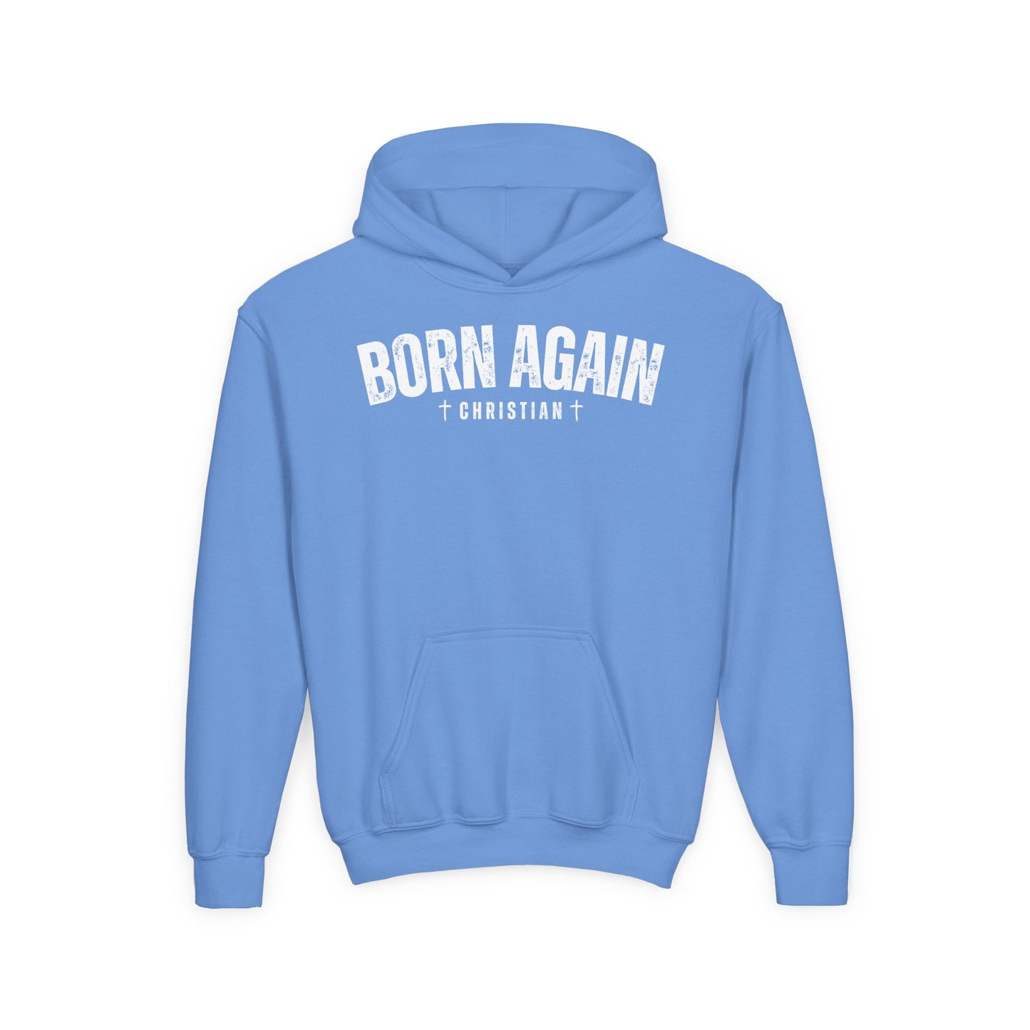 Born Again Christian Youth Hoodie, Christian Sweatshirt, Religion Apparel, Faith-Based Gift, Church Youth Group Clothing
