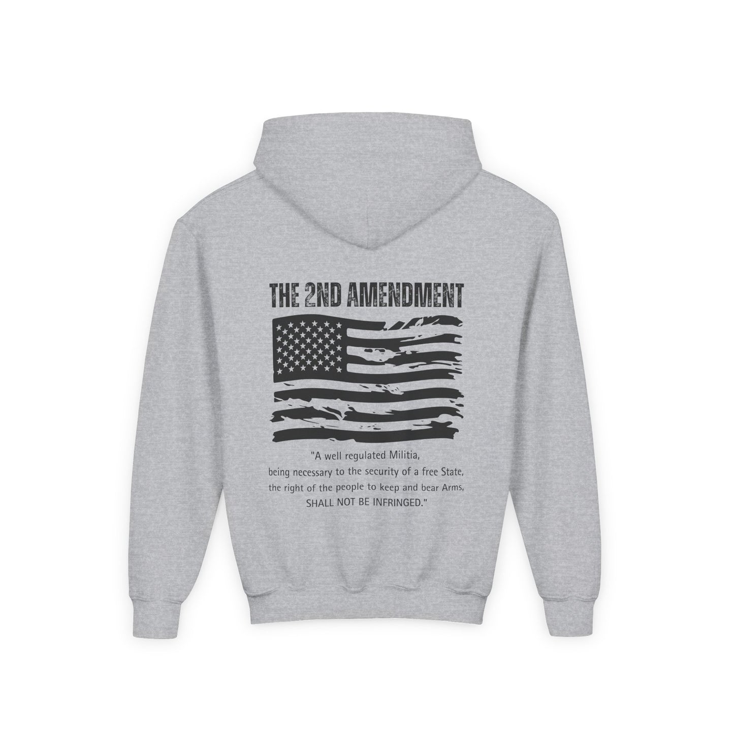 Youth 2nd Amendment Flag Design Hoodie, Kids 2A Sweatshirt, Gift for Teens, Patriotic Apparel, Flag Hoodie