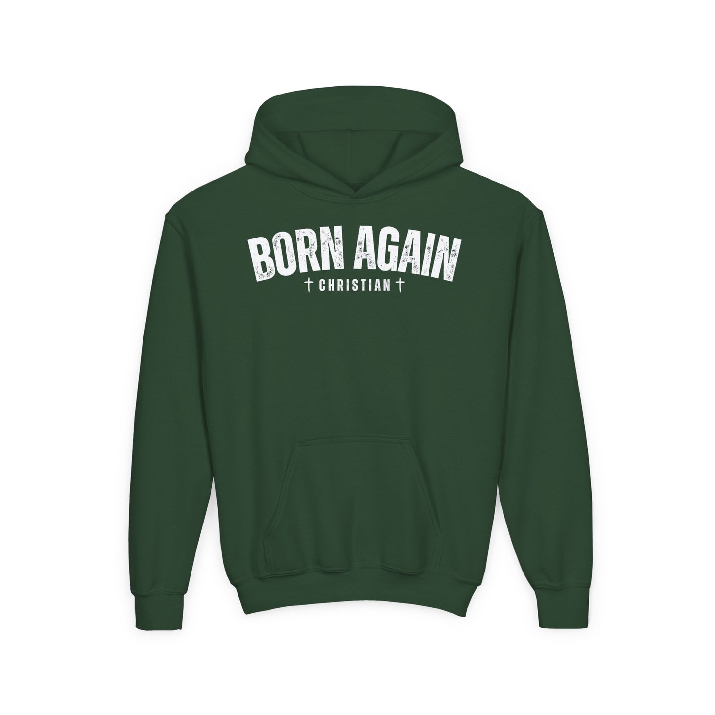 Born Again Christian Youth Hoodie, Christian Sweatshirt, Religion Apparel, Faith-Based Gift, Church Youth Group Clothing