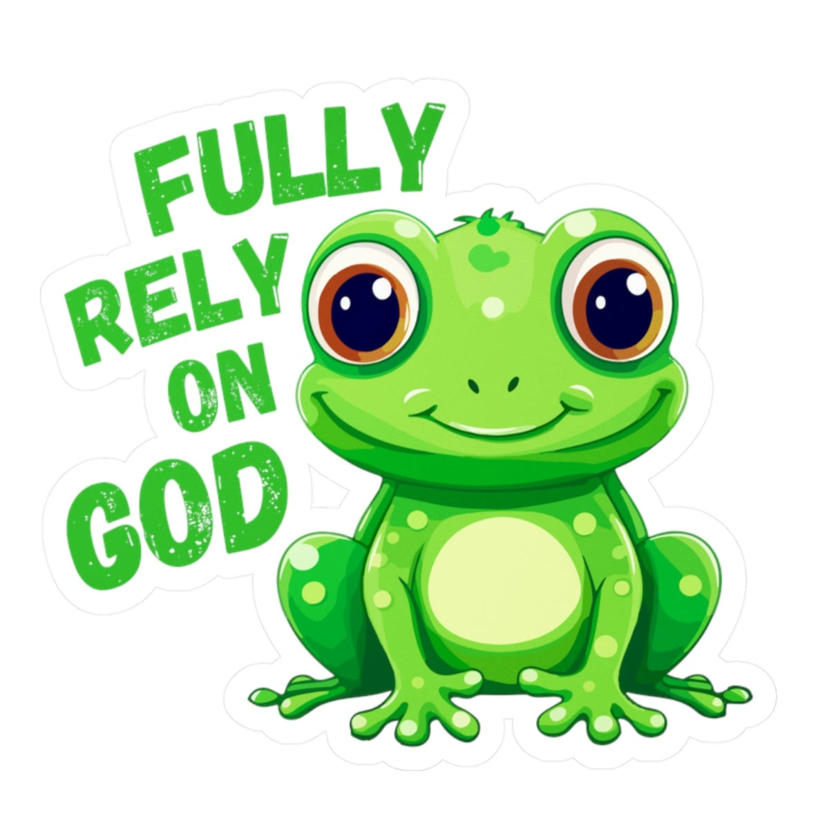 FROG Sticker, Fully Rely On God Christian Sticker Decal, Frog Laptop Sticker, Nature Aesthetic, Gift for Faith Lovers