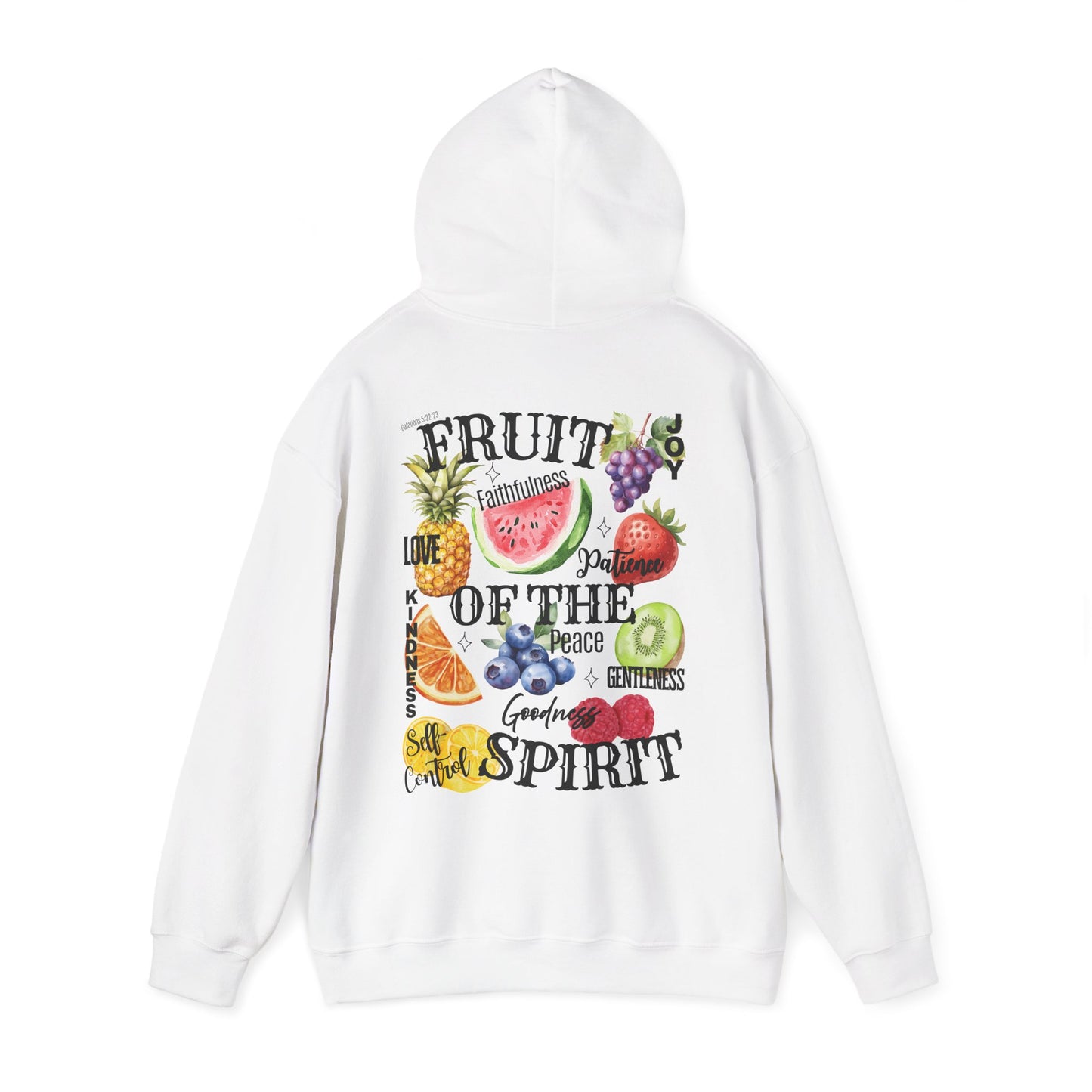Fruit of the Spirit Christian Hoodie, Galatians 5:22-23 Heavy Blend Hooded Sweatshirt