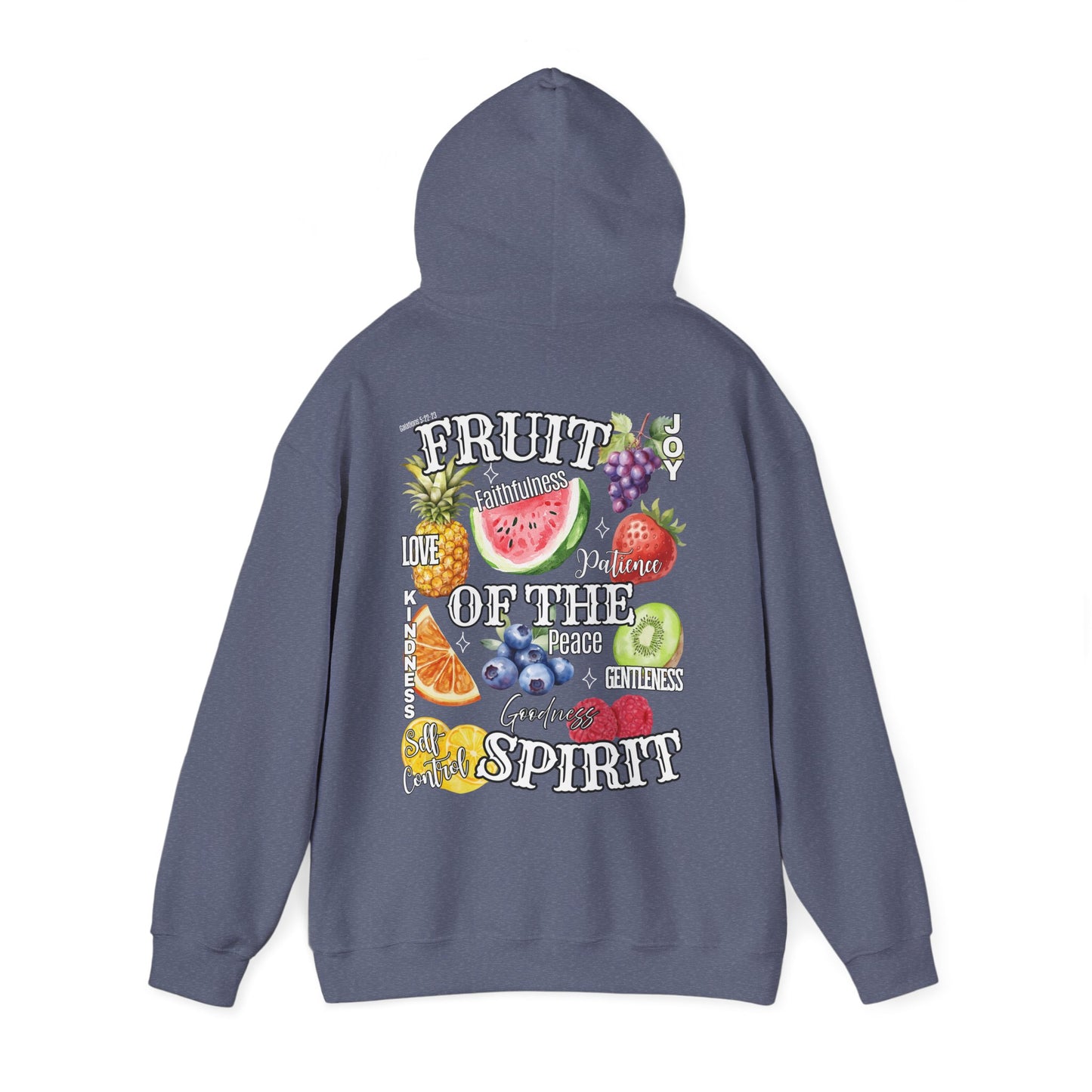 Fruit of the Spirit Christian Hoodie, Galatians 5:22-23 Heavy Blend Hooded Sweatshirt