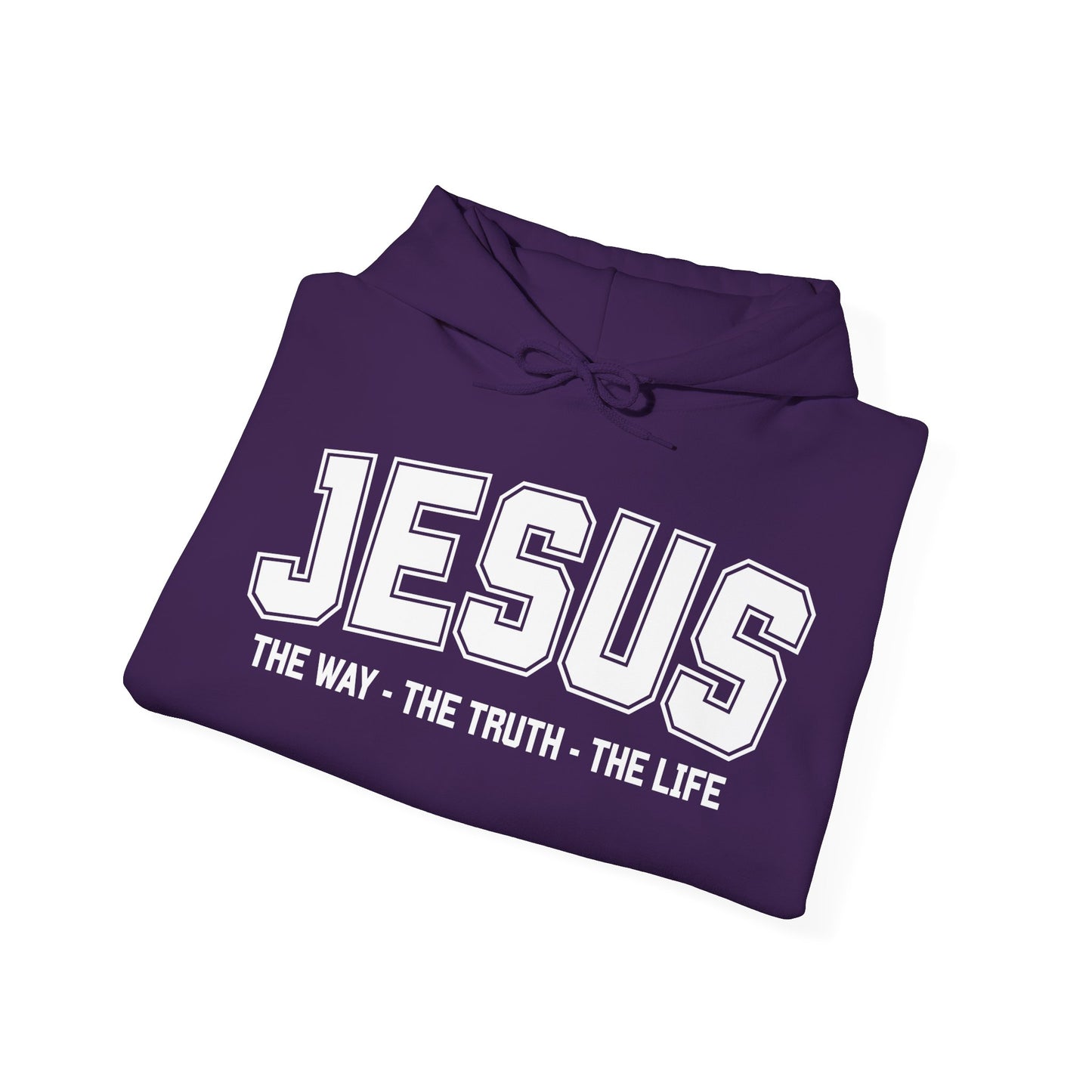 Jesus The Way The Truth The Life Inspirational Hoodie for Faithful Individuals, Religious Gift, Christian Apparel, Spiritual Wear