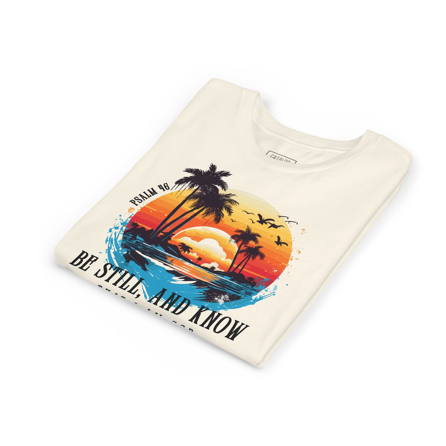 Youth Short Sleeve Tee with Bible Verse Ocean Sunset Design | Summer Vibes, Beachwear, Kid's Faith-Based Apparel