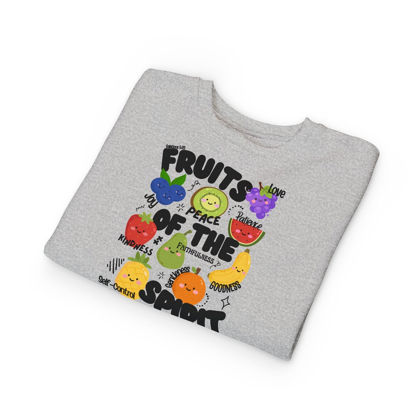 'Fruits of the Spirit' Toddler Sweatshirt - Cute Fruit Bible Verse Crewneck for Toddlers And Little Kids