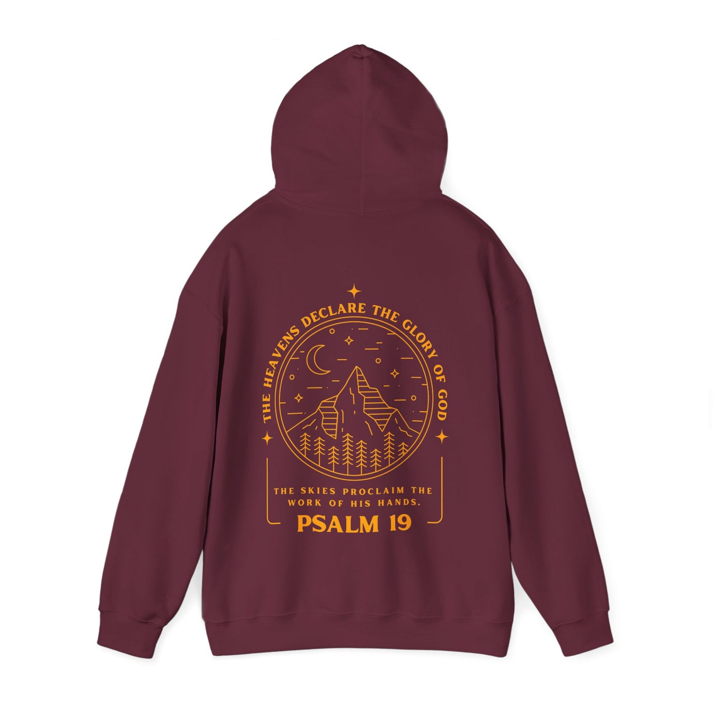 Psalm 19 Cozy Bible Verse Unisex Hoodie, Faith-Based Hooded Sweatshirt, God’s Glory Design, Spiritual Apparel