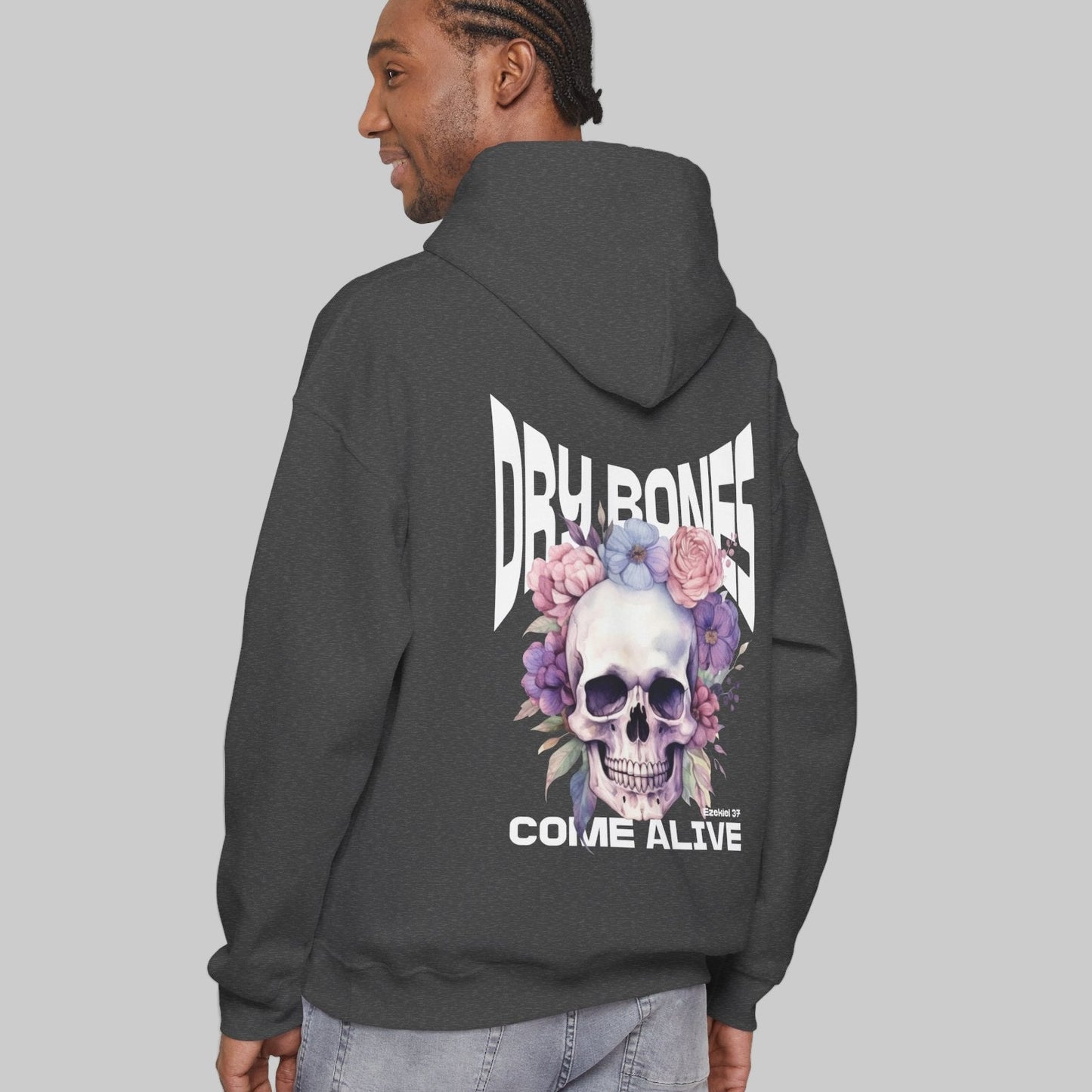 Dry Bones Come Alive Funky Christian Hoodie, Ezekiel 37 Bible Verse Skull Hooded Sweatshirt, Christian Graphic Hoodie