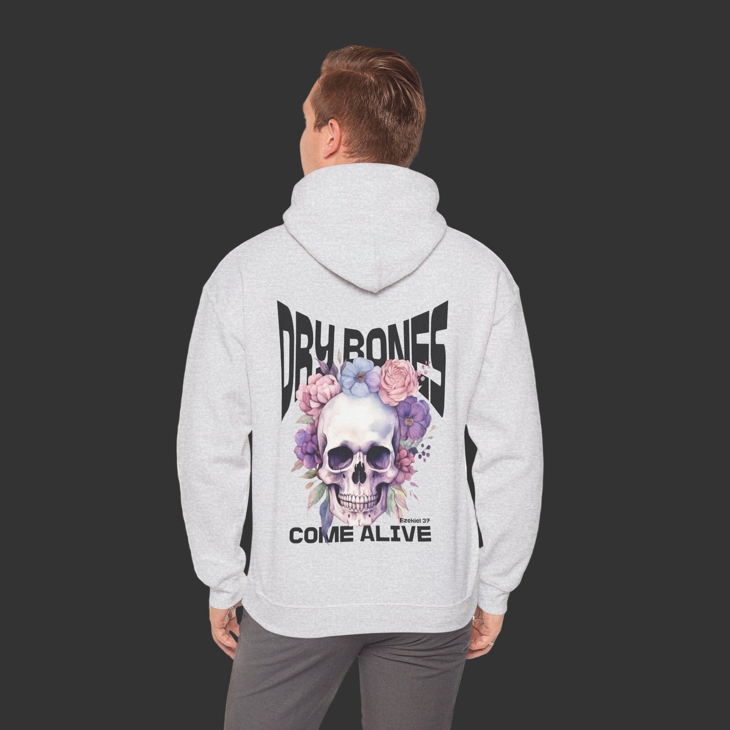 Dry Bones Come Alive Funky Christian Hoodie, Ezekiel 37 Bible Verse Skull Hooded Sweatshirt, Christian Graphic Hoodie
